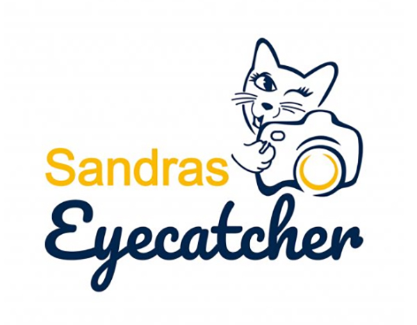 Logo Sandras Eyecatcher mit Katze und einer Kamera.